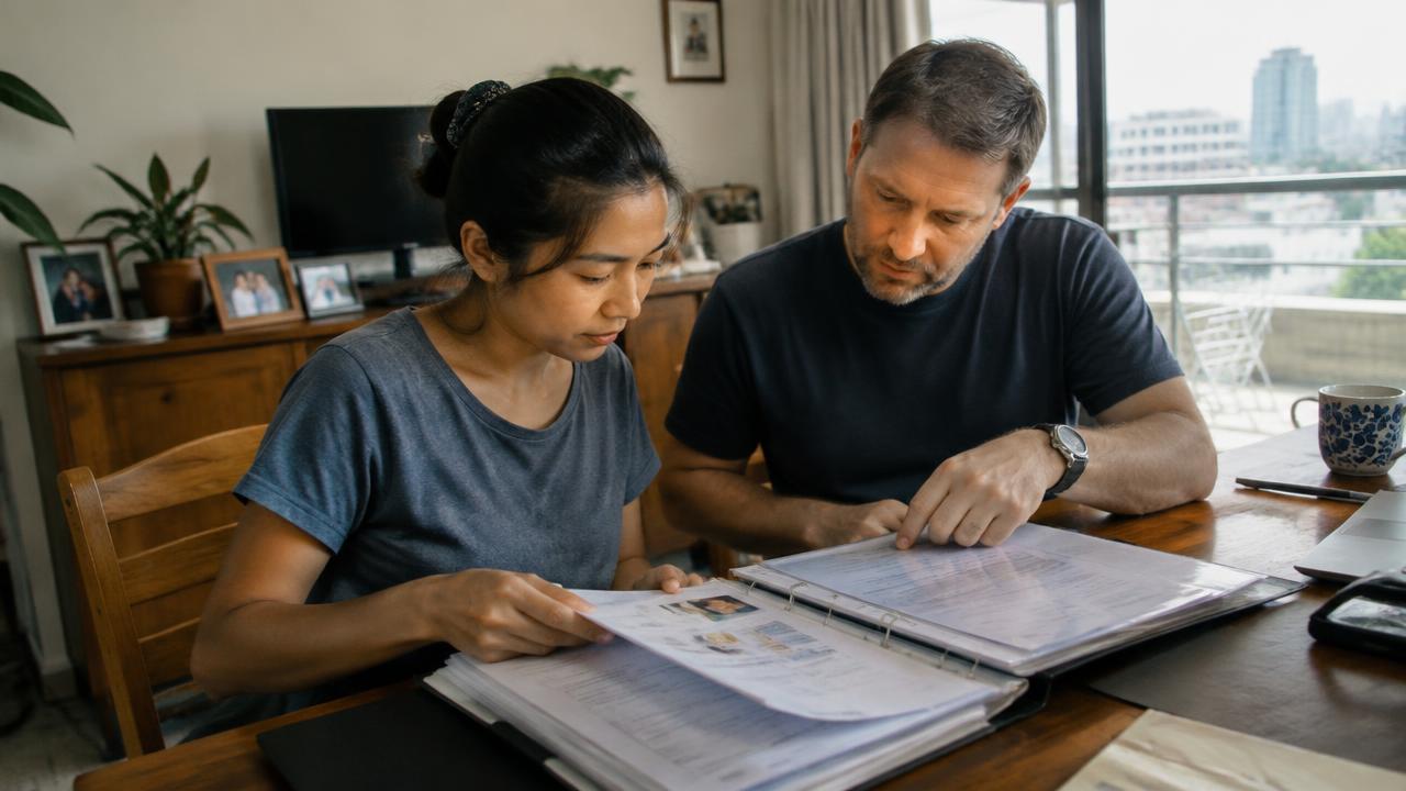 Thai-Belgian couple organising family reunification documents