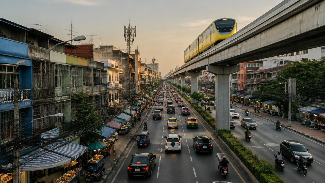 ถนนลาดพร้าวและแนวรถไฟฟ้าสายสีเหลือง