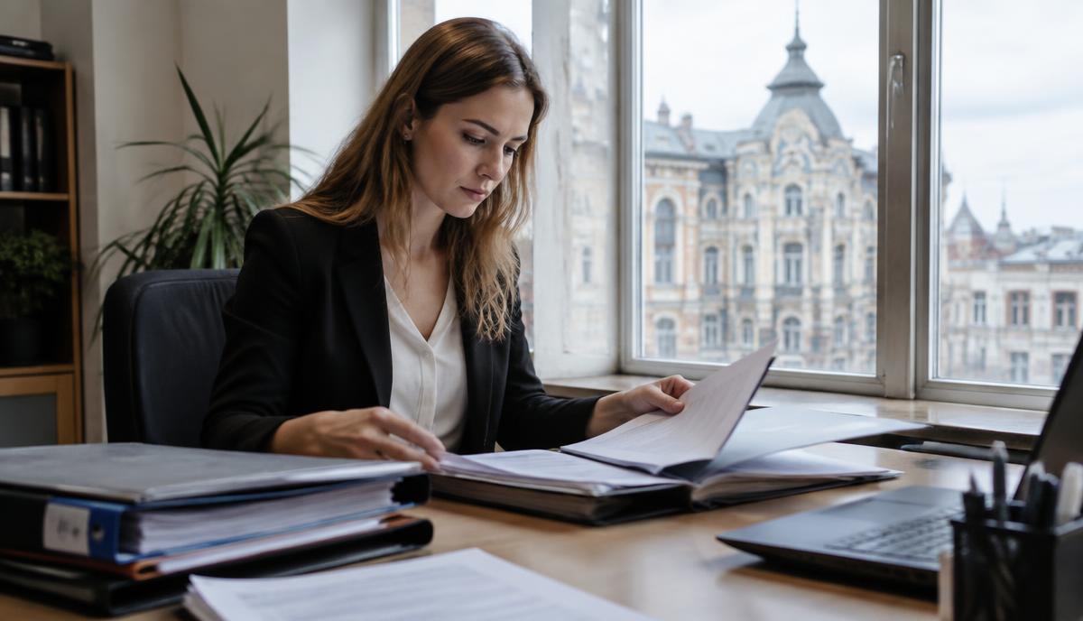 Latvian documents on a translator's desk