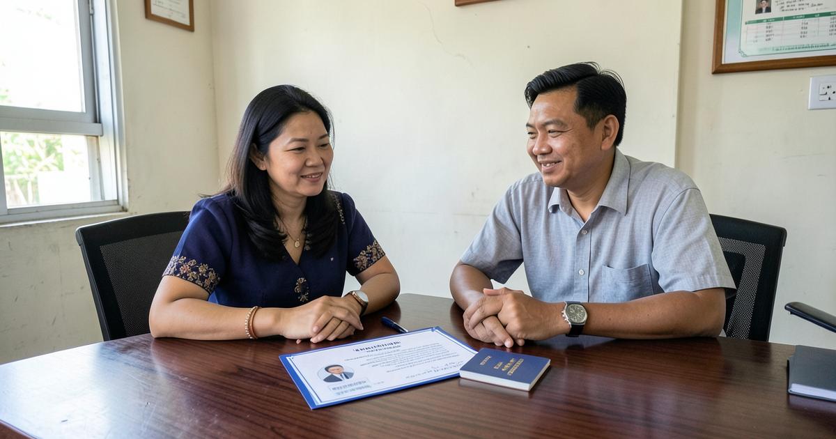 คู่สมรสไทยและชาวต่างชาติเตรียมเอกสารทะเบียนสมรสและหลักฐานการเงินเพื่อยื่นขอขยายเวลาพำนัก