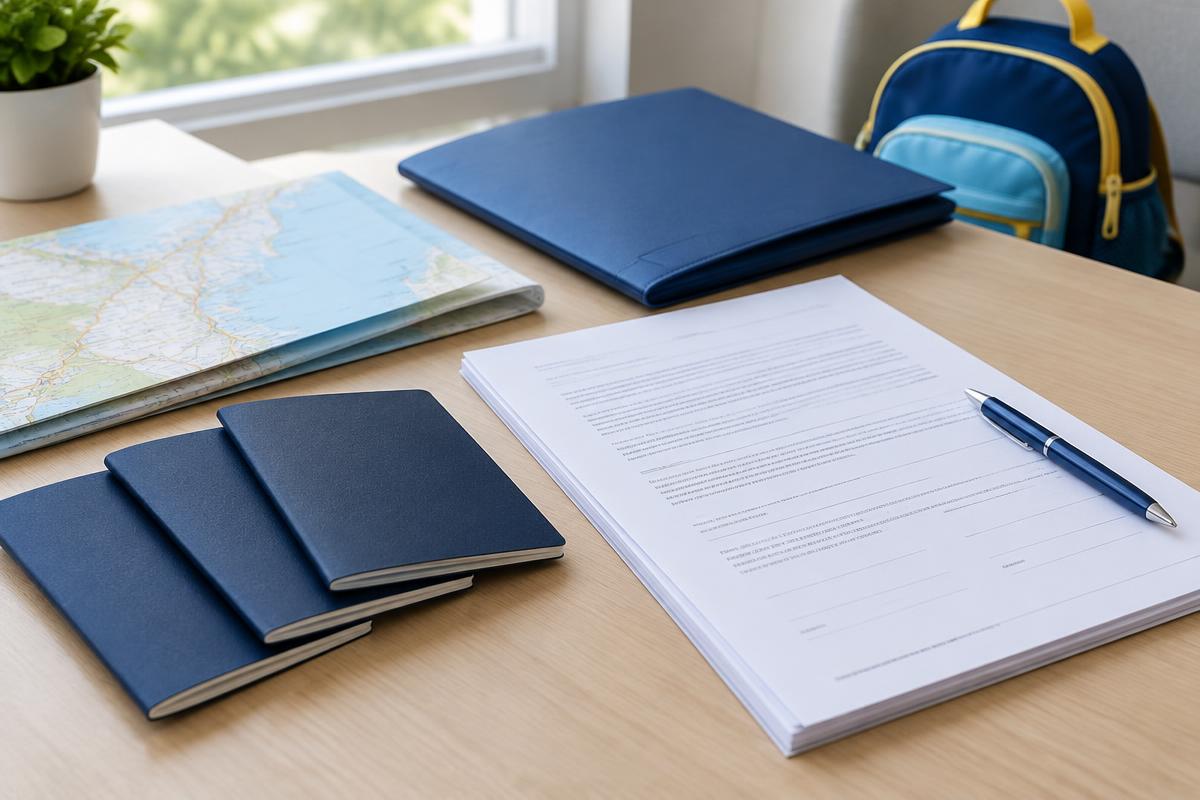 Illustration of preparing child travel consent documents